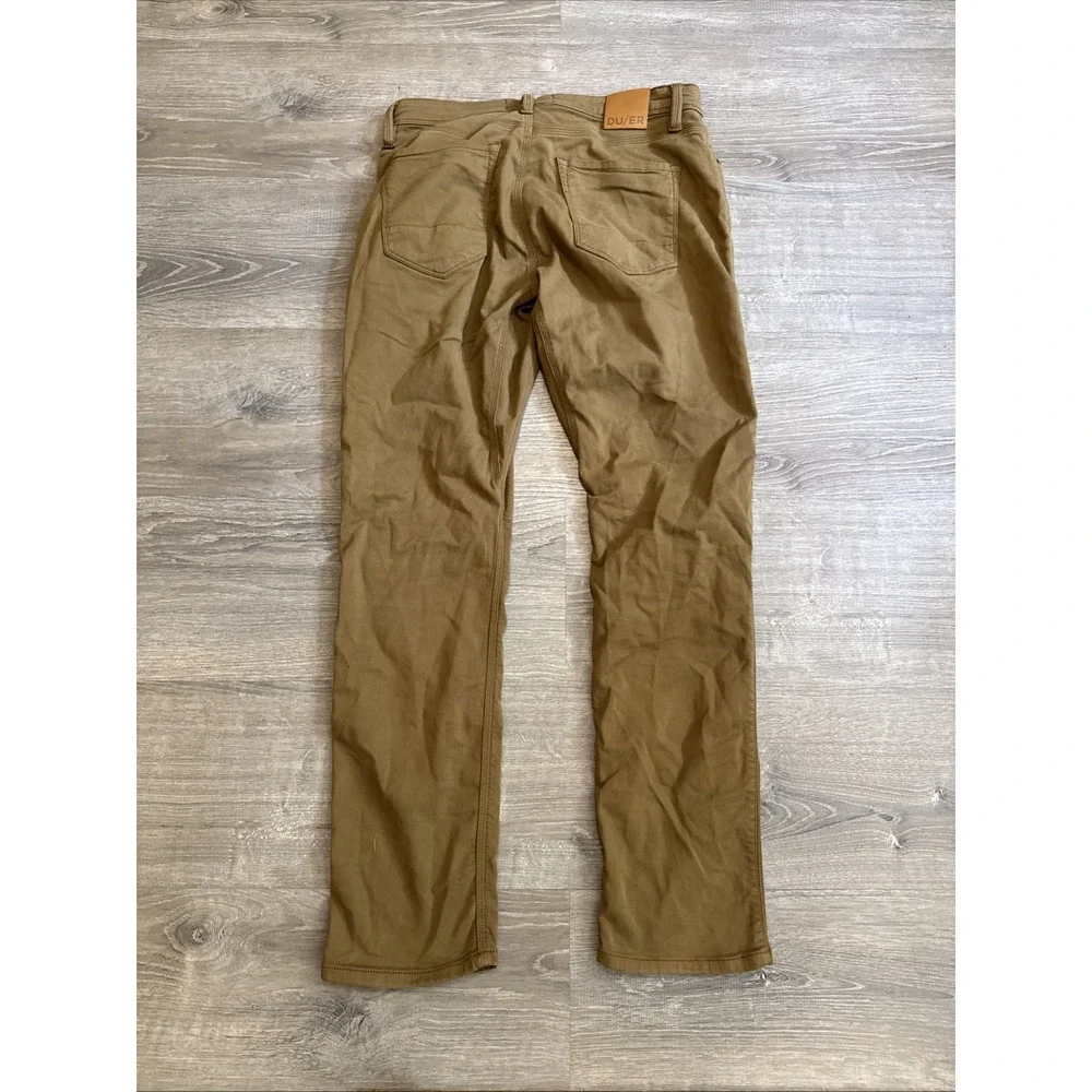 Duer DU/ER Mens Pants 34 X 32  Brown Relaxed Taper Jeans Five-Pocket Stretch